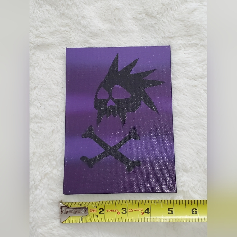 Purple Skull and Crossbones Art Print